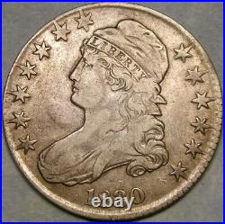1830 CAP BUST HALF $ VERY RARE LARGE LETTERS REV OVERTON #114a PCGS VF/XF DETAIL