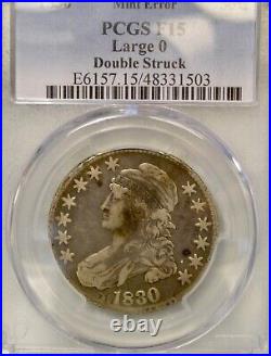 1830 Cap Bust Half Dollars O-114 Large Letters/very Rare Double Struck Pcgs F 15