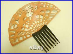 1920's Beautiful Perfect Very Rare Art Deco Vtg Celluloid Large Huge Hair Comb