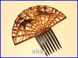1920's Beautiful Very Rare Art Deco Vintage Celluloid Large Huge Hair Comb