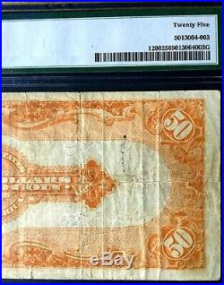 1922 $50 Gold Certificate Pmg25 Very Fine Large, Fr#1200, Speelman/white, Rare
