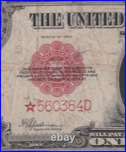 1923 Large Red Seal STAR NOTE FR40 Ultra Rare STAR Still CRISP VERY FINE