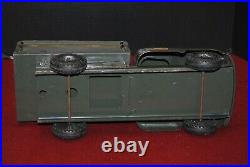 1958 BUDDY L ARMY TRUCK with CANVAS CANOPY WITH MISSILE LAUCHER