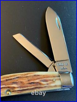 1965-69 Rare Case XX 5488 Prime White Stag Large Congress Pocket Knife Very Near