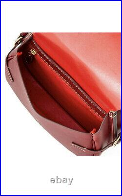 $650 New Dooney & Bourke Very Rare Stefania Wine Red Leather Double Side Bag