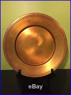 6 Pottery Barn Large Heavy Copper Chargers Plates Made in Turkey 14.5 Very Rare