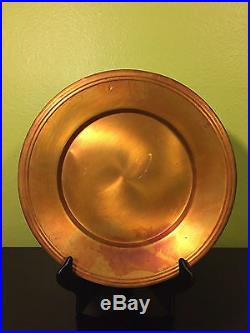 6 Pottery Barn Large Heavy Copper Chargers Plates Made in Turkey 14.5 Very Rare