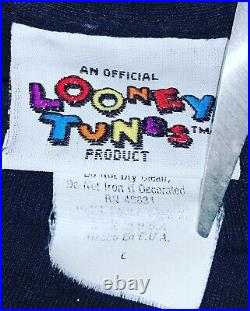 90's Looney Tunes Wile E Coyote All Over Print T-Shirt Single Stitch Very Rare L