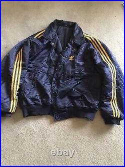 ADIDAS Jacket Mens LARGE Blue Puffer Vintage 1980s Run Dmc Era Very Rare