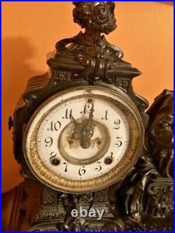 ANSONIA Figural Clock REUBENS Large Case VS 1881 VERY RARE SELDOM SEEN NR