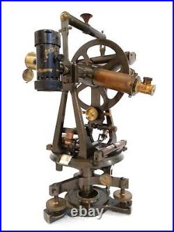 ANTIQUE THEODOLITE 19TH LARGE & VERY RARE WITH BURNER TROUGHTON & SIMMS WithBOX