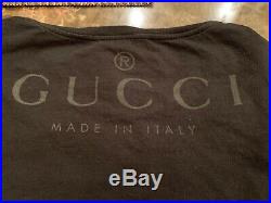 AUTHENTIC GUCCI MADE IN ITALY LONG SLEEVE BLACK T SHIRT SZ XL (fits L)VERY RARE