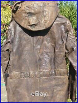 AW 2009 Very Rare CP Company Tinto Brown Leather Fishtail Parka