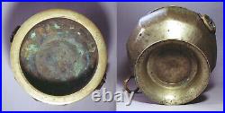 A Very Rare/Fine Large Korean Octagonal, Incised Brass Brazier/Incense Burner-19
