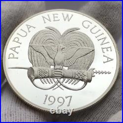 A very rare large silver coin from Papua New Guinea with a maritime theme 1997