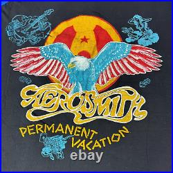 Aerosmith / Dokken 1988 Permanent vacation raglan shirt Large 20.5x28 Very Rare