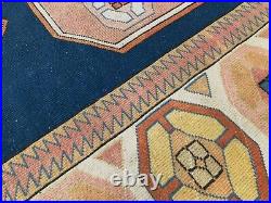 Amazing Blue Very Rare Kars Large Handmade Wool Area Rug, Tribal Medallion Design