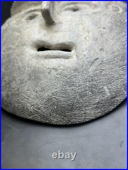 Ancient Central Asian Greco-Bactrian Very Rare Large Stone Mask Animal Craving