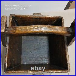 Antique Large Chinese Rustic Wood Grain Basket Bucket? Very Rare