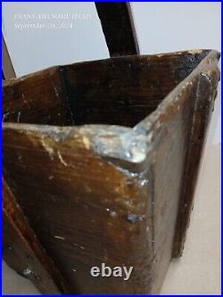 Antique Large Chinese Rustic Wood Grain Basket Bucket? Very Rare