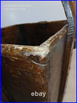 Antique Large Chinese Rustic Wood Grain Basket Bucket? Very Rare