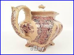 Antique Large Staffordshire Lavender Transferware Teapot circa 1835 VERY RARE