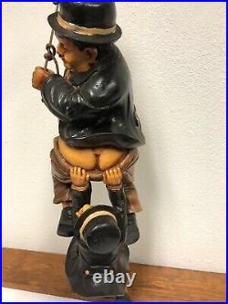 Antique Laurel & Hardy Dangling From A Rope Large 30 Figurine Statue Very Rare