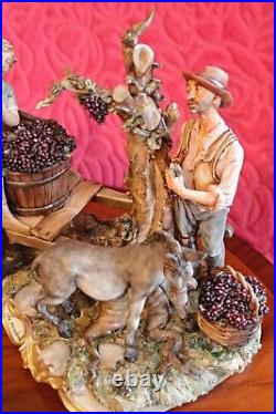Antique Very Large & Rare Capodimonte Group Figure the Grape Harvest by Volta