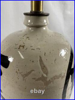 Antique Very Rare 1900s Large Heavy Sake Jug Sake Bottle Pottery Table Lamp #103