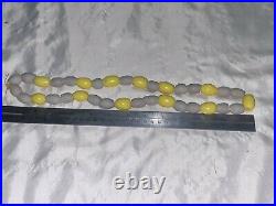Antique Very Rare Yellow & Grey Dagon Dutch X-Large Trade Beads