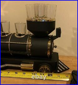 Antique Vintage Train Decanter With Shot Glasses Very Rare And Large In Great Co