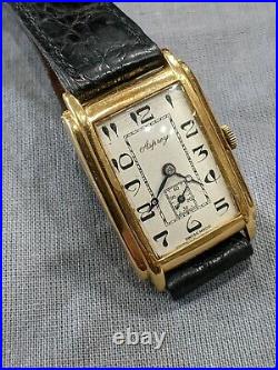 Asprey Watch Vintage Large Art Deco Swiss 18k gold Wrist VERY RARE