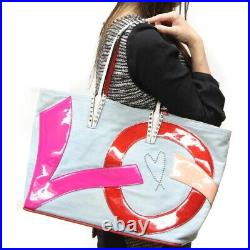 Authentic Christian Louboutin Denim LOVE Tote Bag with pouch from JP Very Rare