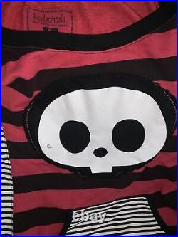Authentic Skelanimals off the shoulder long striped top Very Rare HTF