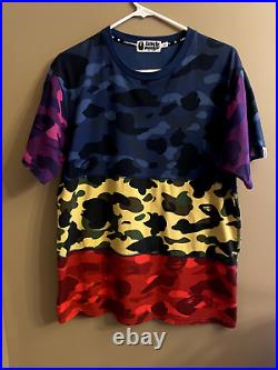 BAPE multicamo Shirt stitched VERY RARE Size Large GREAT Condition