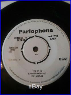 BEATLES Ticket to Ride/Yes it is Very Rare UK Demo Promo 45 large A label VG+