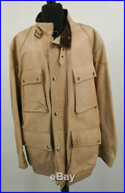 BELSTAFF PANTHER Cream Leather Jacket Size XL UK Large Chest Very Rare