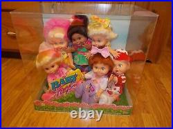 Baby Face Store Display 6 Dolls Galoob 1991 Vtg Fred Meyer Large Case VERY RARE