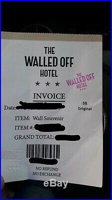 Banksy Walled Off Hotel new wall section LARGE + Receipt. ORIGINAL AND VERY RARE