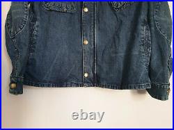 Barbour Jacket Mens Blue Denim Cotton Biker Bomber Very Rare New with Tags L / M