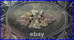 Beautiful Very Rare Large Vintage Lazy K Belt Buckle 14K Black Hills Gold Trim