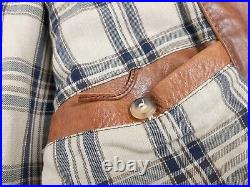 Belstaff Gold Label Leather Jacket Brown Men's Size L Blazer Buttons Very Rare