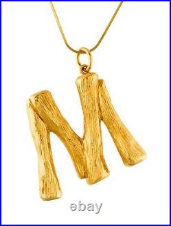 Bnwt Celine Alphabet Gold Brass Large M Letter Pendant Very Rare Sold Out