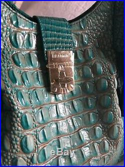 Brahmin Elisa Hobo Handbag Very Rare Turquoise Pecan Special Edition