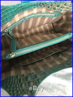 Brahmin Elisa Hobo Handbag Very Rare Turquoise Pecan Special Edition