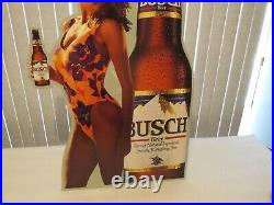 Busch Beer SIGN GIRL SWIMSUIT BOTTLE vintage 1992 LARGE 36 SO NICE, VERY RARE