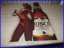 Busch Beer SIGN GIRL SWIMSUIT BOTTLE vintage 1992 LARGE 36 SO NICE, VERY RARE