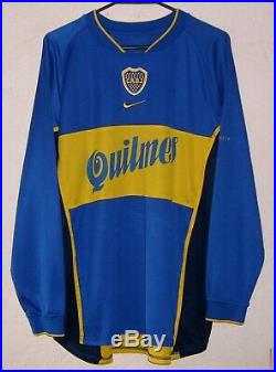 CABJ Boca Juniors Nike Libertadores 2001 Riquelme L/S Soccer Jersey Very Rare