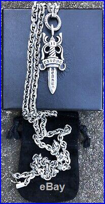 CHROME HEARTS Large Double Dagger Necklaces 35 Long Chain Very RARE