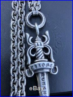 CHROME HEARTS Large Double Dagger Necklaces 35 Long Chain Very RARE